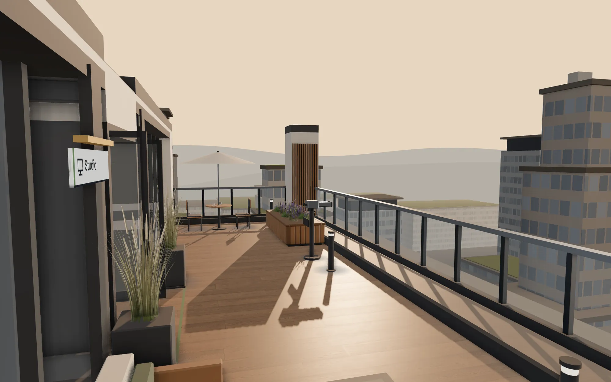 Terrasse in der Abendsonne