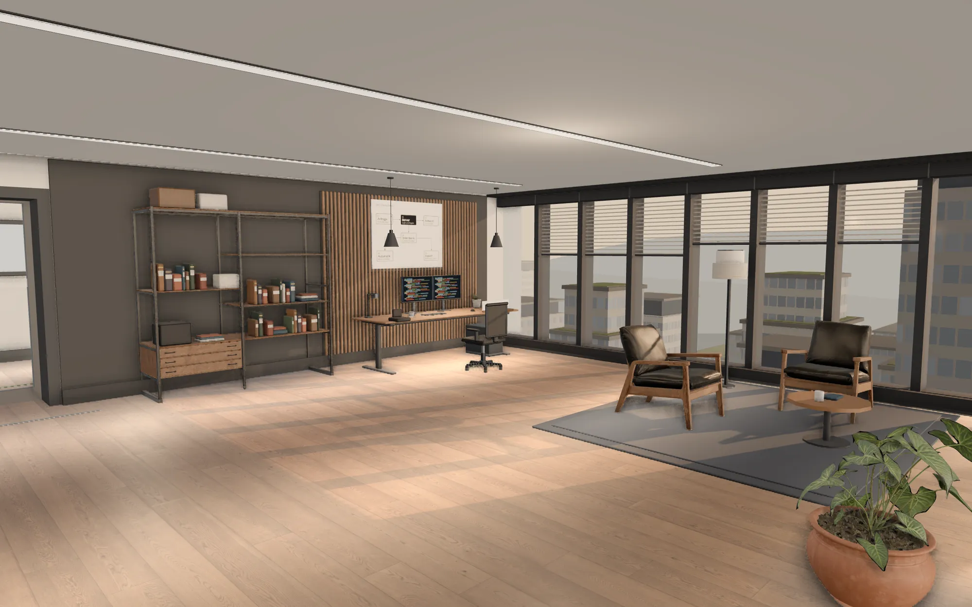 Studio mit Arbeitsplätzen